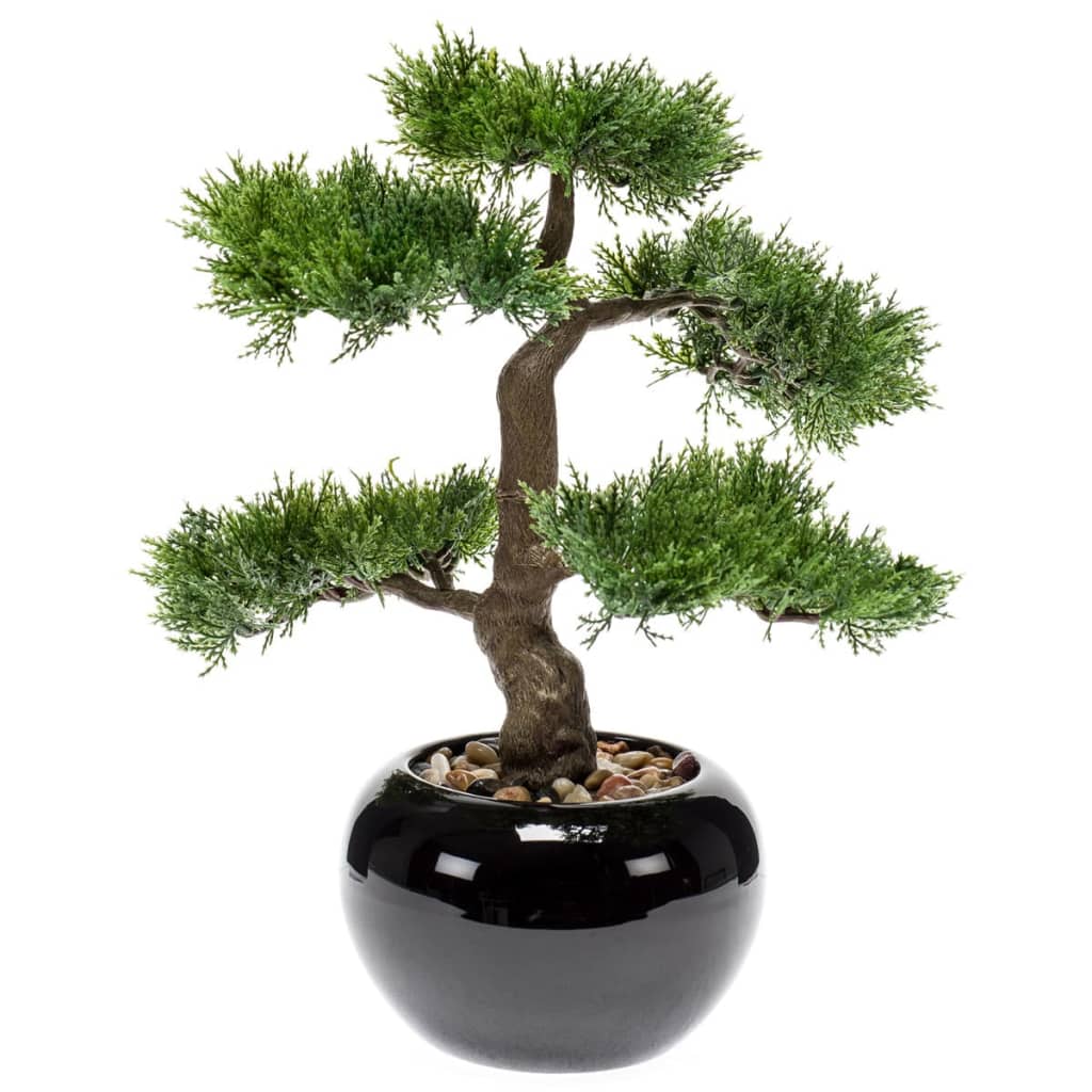 Smaragdgrüner künstlicher Zedern-Bonsai, 34 cm, 420001