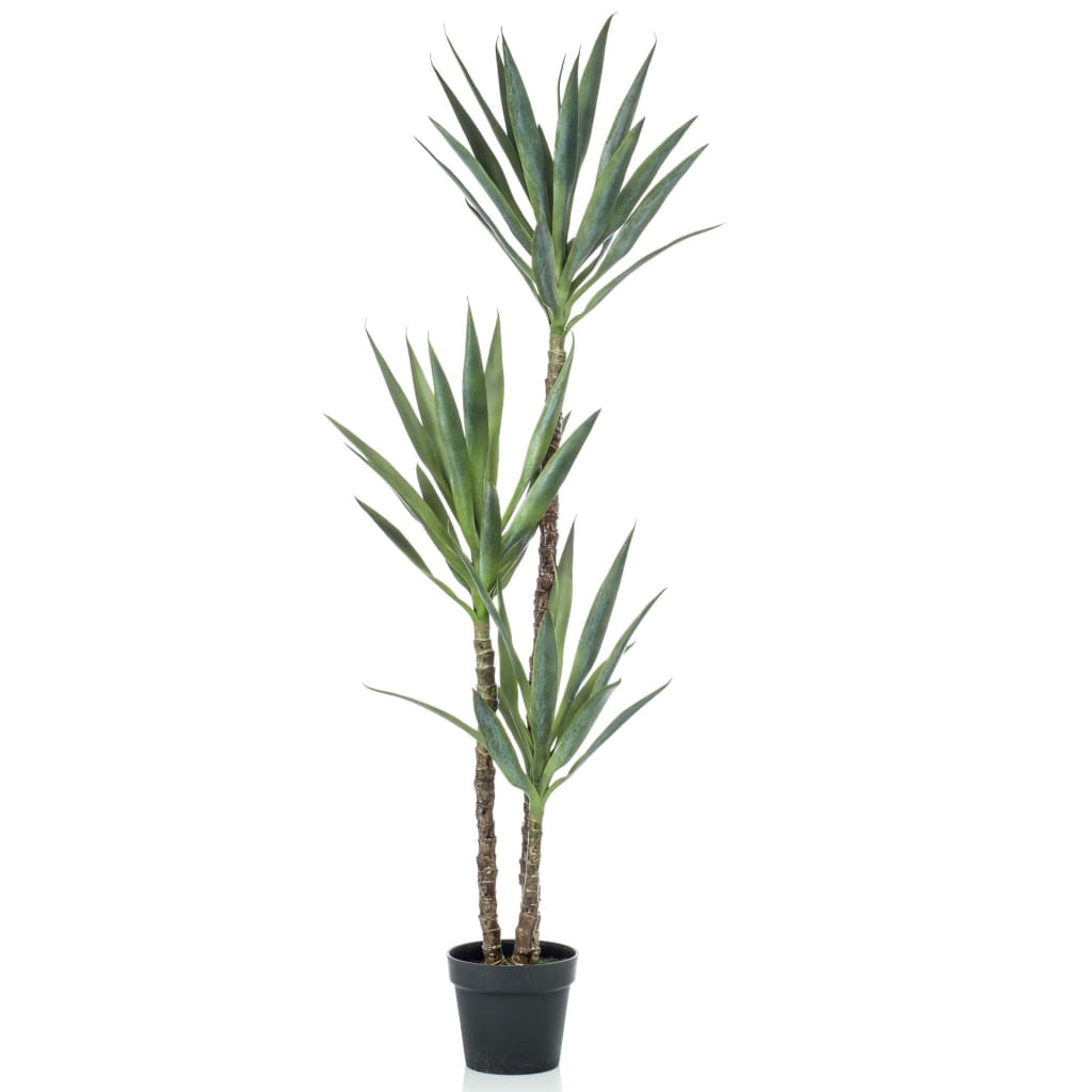 Smaragdgrüne künstliche Yucca-Pflanze im Topf, 150 cm