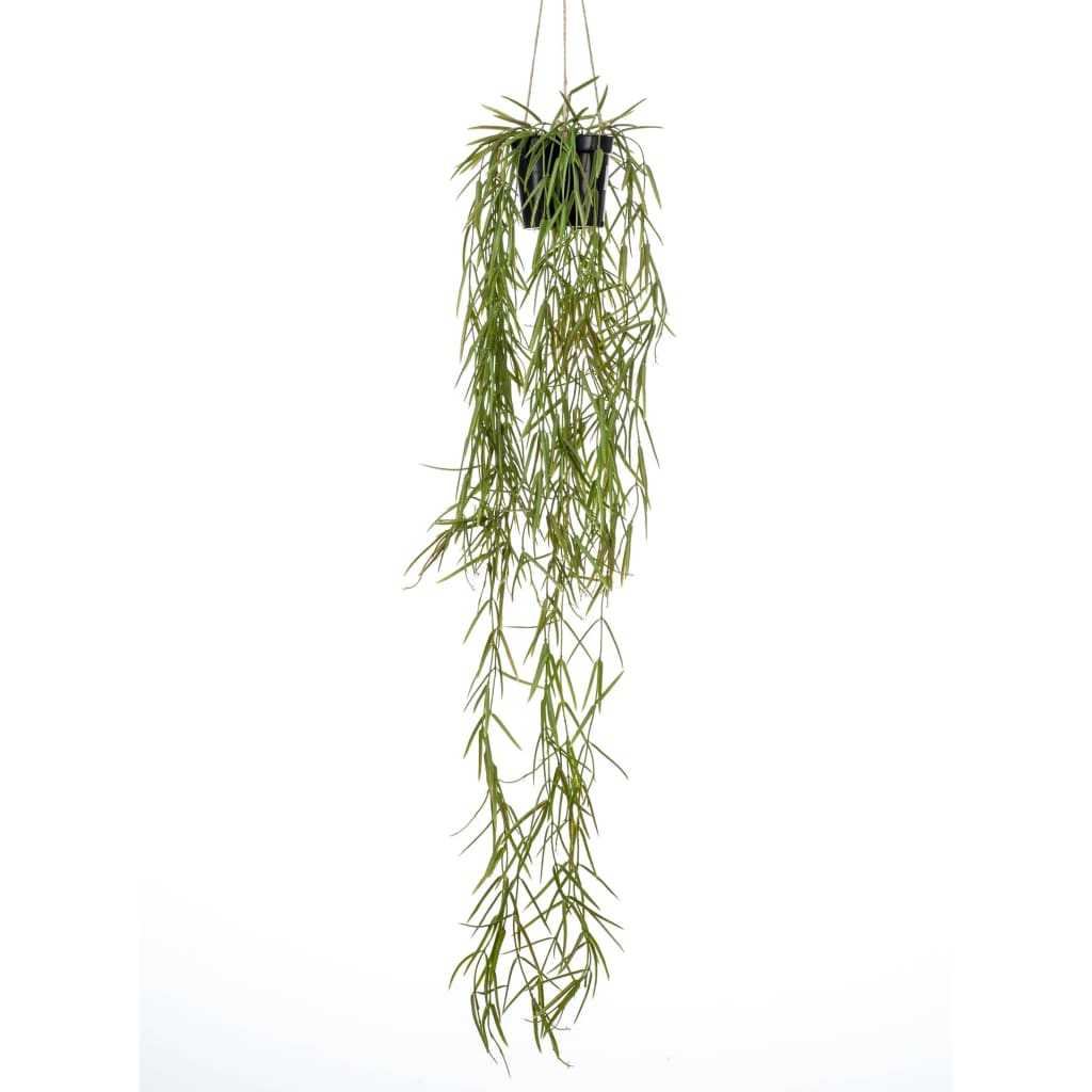 Smaragdgrüne künstliche Hängepflanze im Topf, Wachsblume, 80 cm