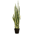 Smaragdgrüne künstliche Sansevieria im Plastiktopf, 97 cm