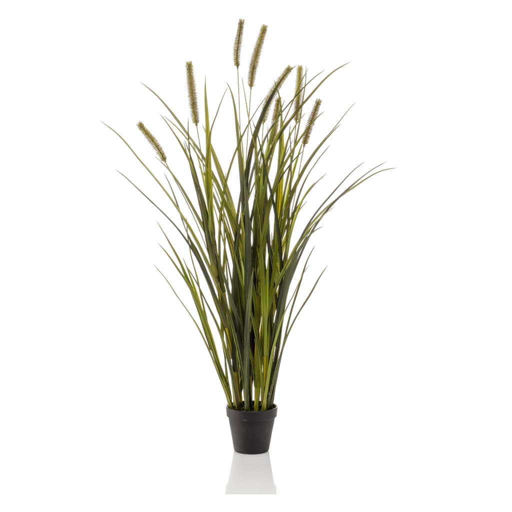 Smaragdgrüne künstliche Topfpflanze, Rohrkolbengras, 100 cm