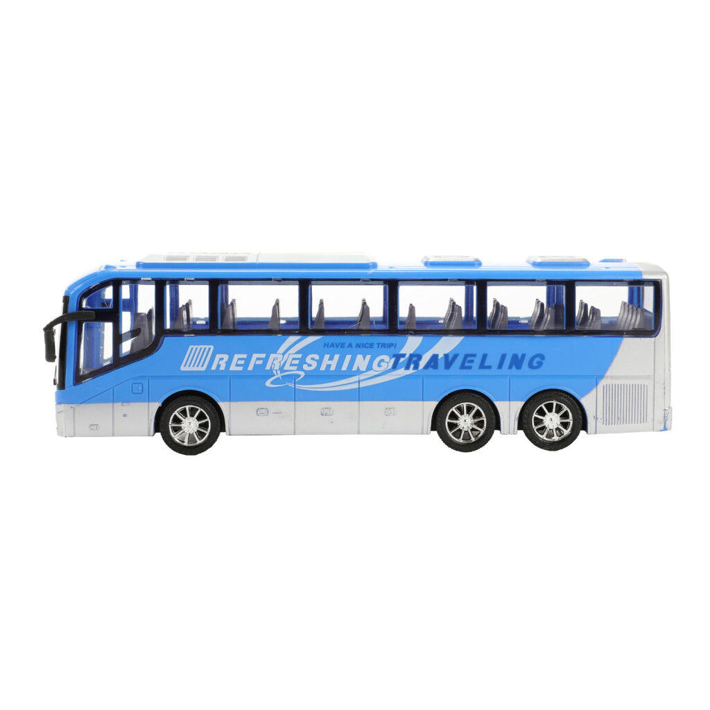 Toi-Toys Autos, LKW, Reisebus, blau, Reibungsantrieb, 32 cm