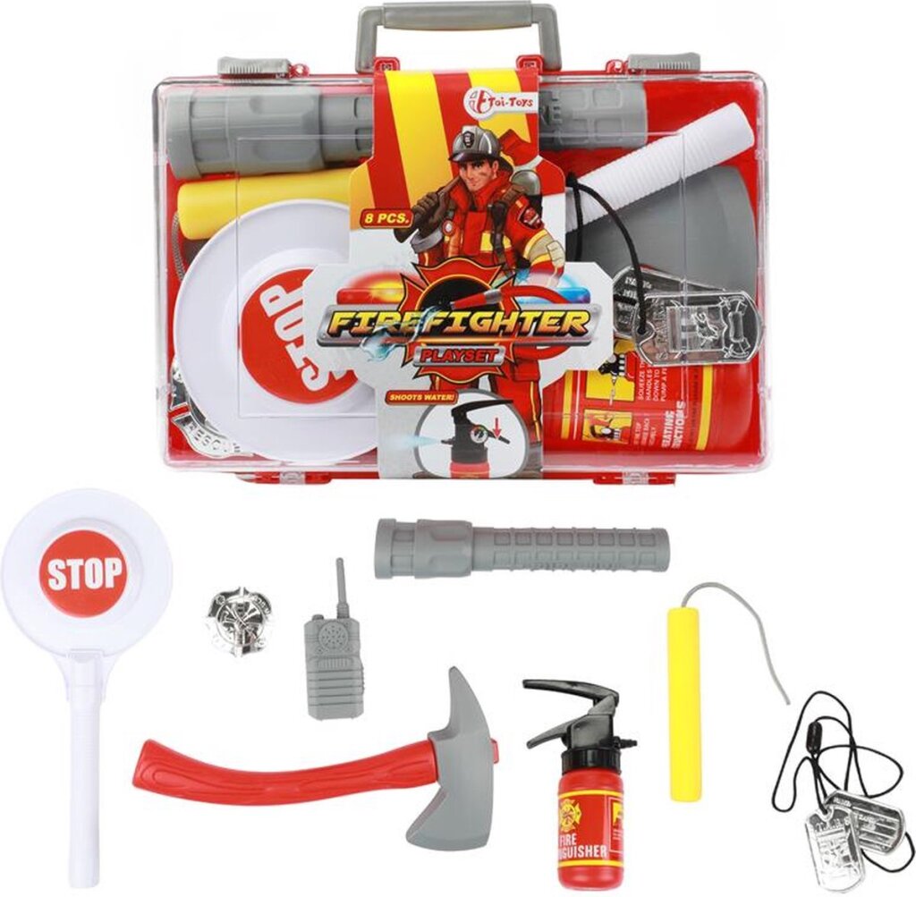 Toi-Toys Feuerwehrkoffer mit Zubehör, 25 x 16 x 6 cm