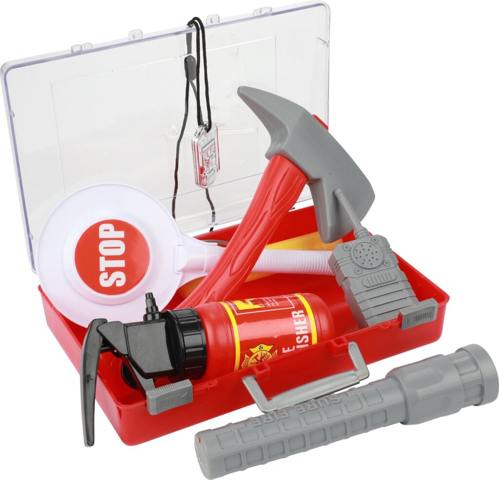 Toi-Toys Feuerwehrkoffer mit Zubehör, 25 x 16 x 6 cm