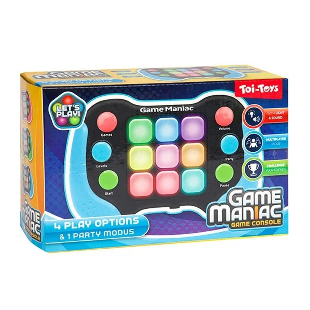 Elektronische spel game maniac toi-toys 4in1 game maniac + licht en geluid assorti