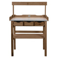 Esschert Design Esschert Design Botto Tisch mit Schublade und Rack Braun
