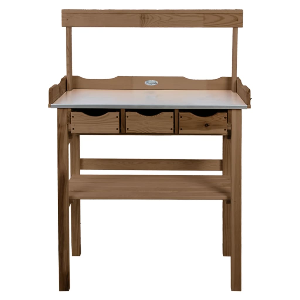 Esschert Design Esschert Design Botto Tisch mit Schublade und Rack Braun
