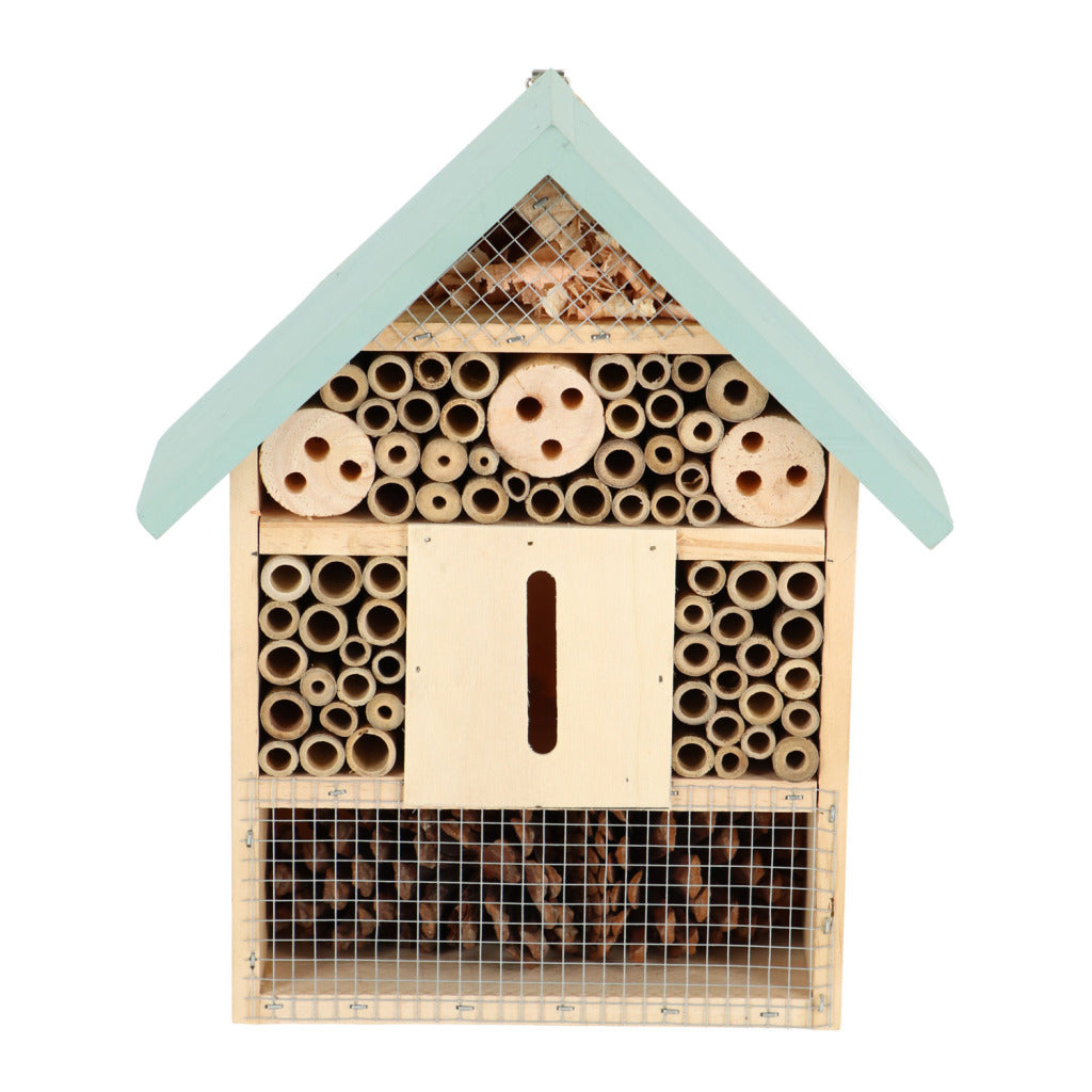 Esschert Design Insektenhotel aus Holz, 10 x 24 x 29 cm, Naturmintgrün