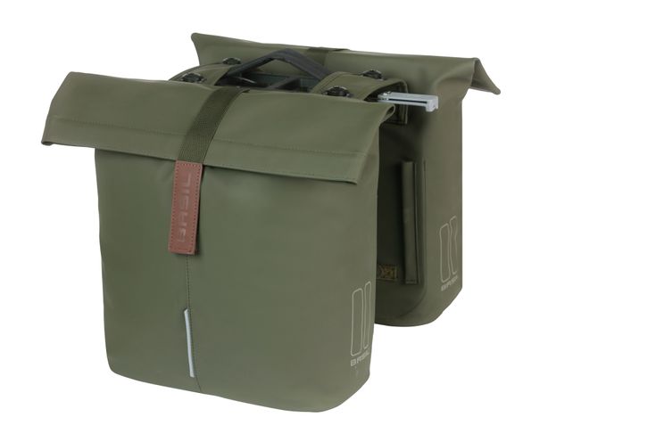 Basil City MIK Doppel-Packtasche, 28–32 Liter, 12 x 30 x 33 cm, moosgrün