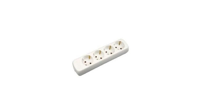 VB 41132 4-fach Tischsteckdose + ra ohne Kabel weiß