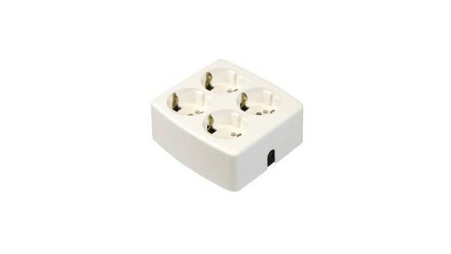 Vb 61295 tafelcontactdoos 4-voudig + ra zonder snoer schroefbaar wit