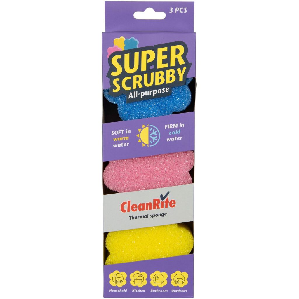 Cleanrite super scrubby spons 3-delig all purpose