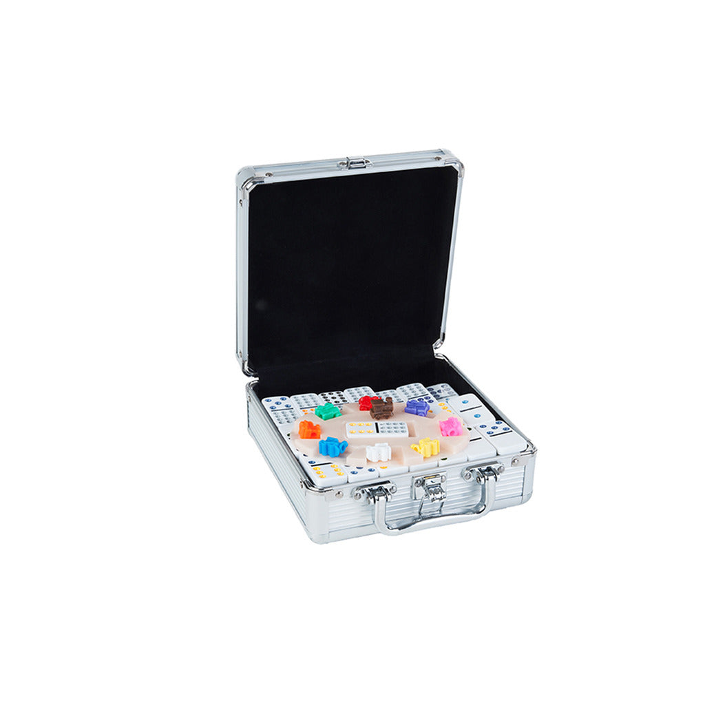 Domino Double 12 Mexican Train im Aluminiumkoffer
