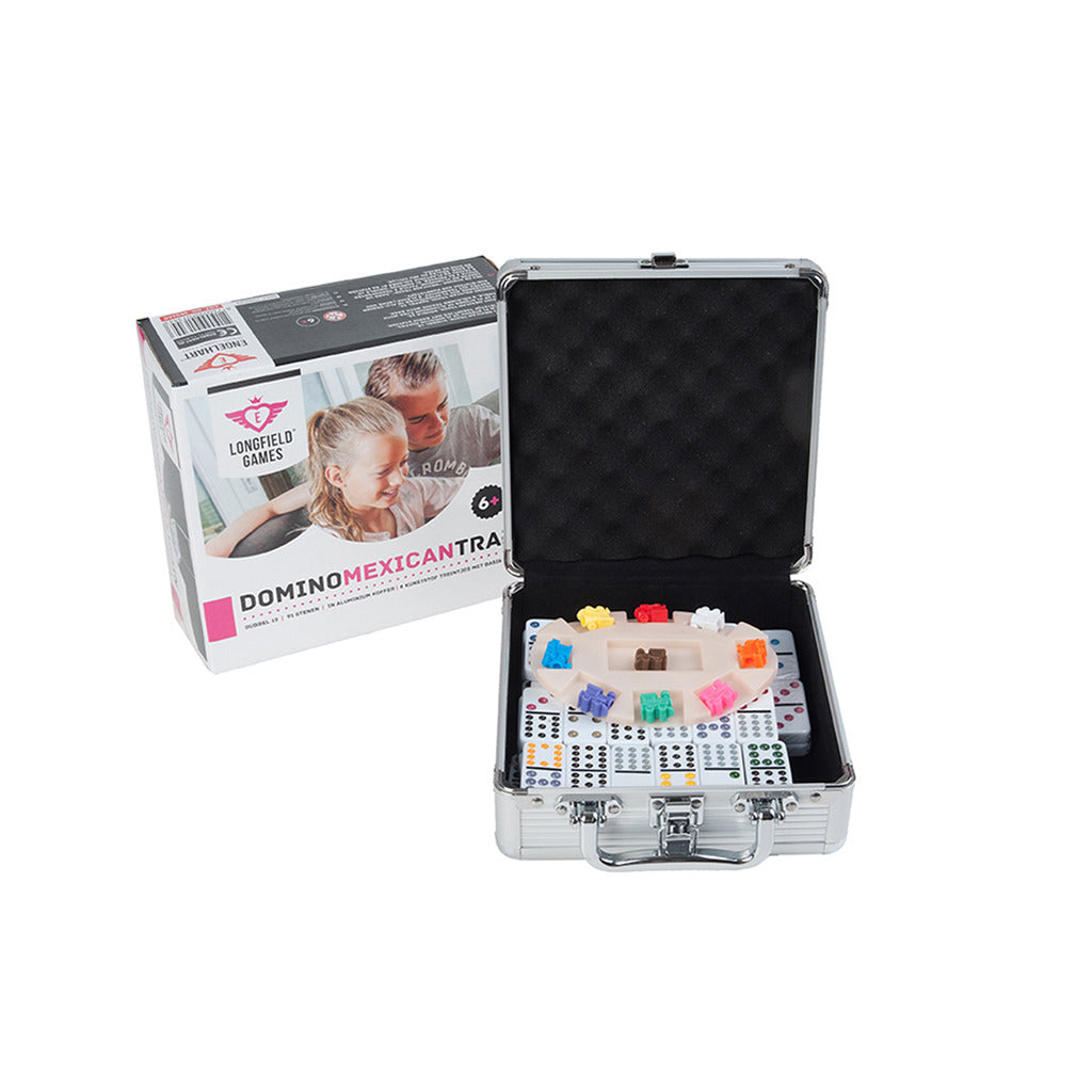 Domino Double 12 Mexican Train im Aluminiumkoffer