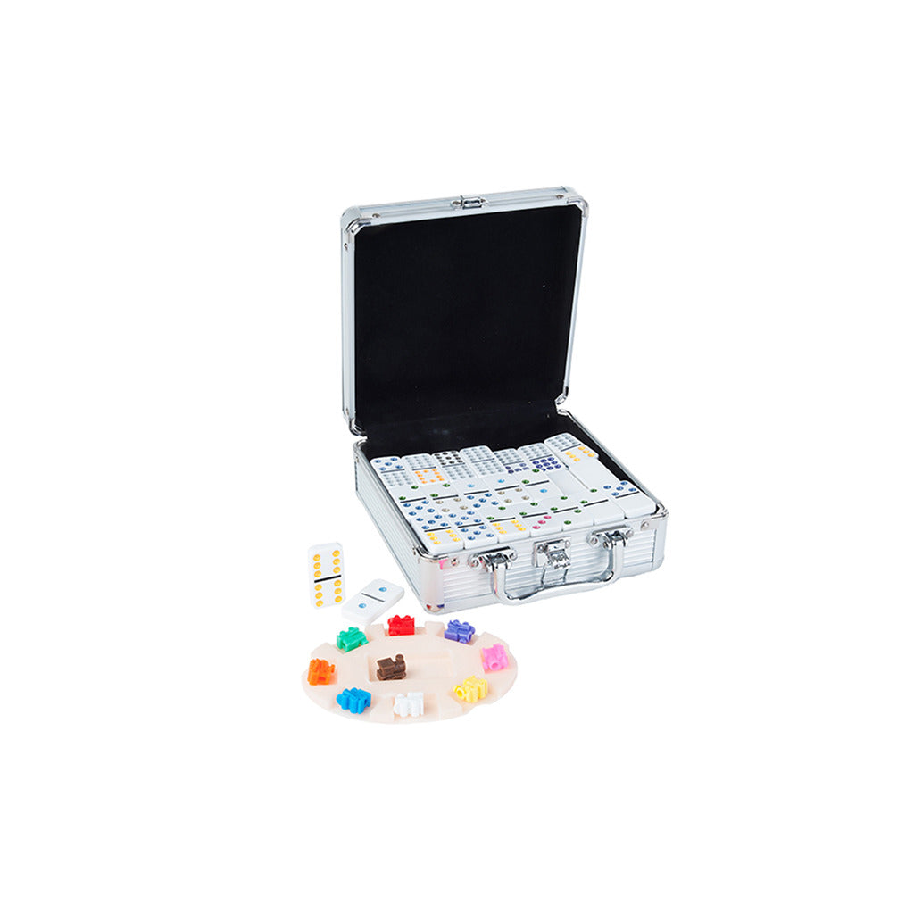 Domino Double 12 Mexican Train im Aluminiumkoffer