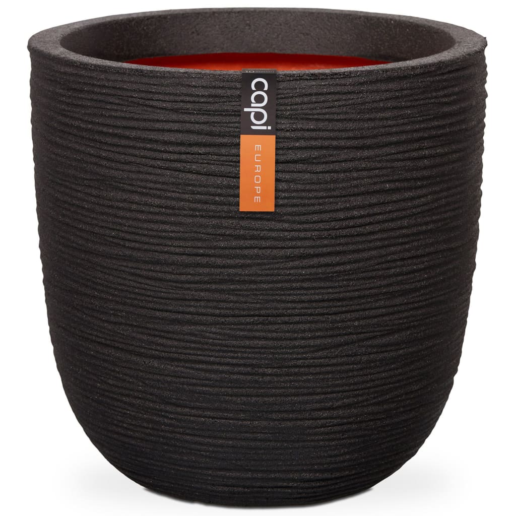 Capi Blumentopf Naturrippe 43x41 cm schwarz kblr933