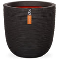 Capi Blumentopf Naturrippe 43x41 cm schwarz kblr933