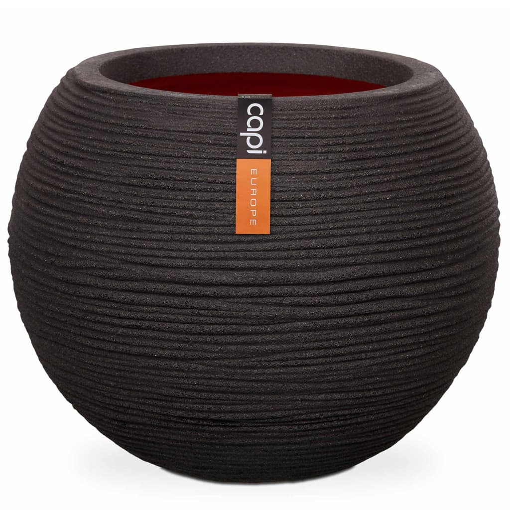Capi capi blower pot nature rib spherical 40x32 cm black kblr270