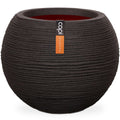 Capi bloempot nature rib bolvormig 62x48 cm zwart kblr271