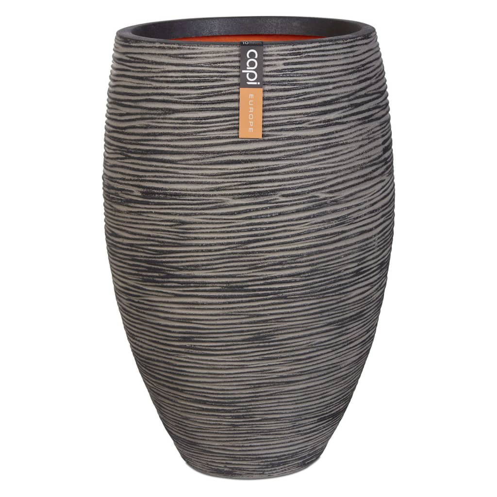 Capi Capi Blumentopf Natur Rib Elegant Deluxe 45x72 cm Anthrazit
