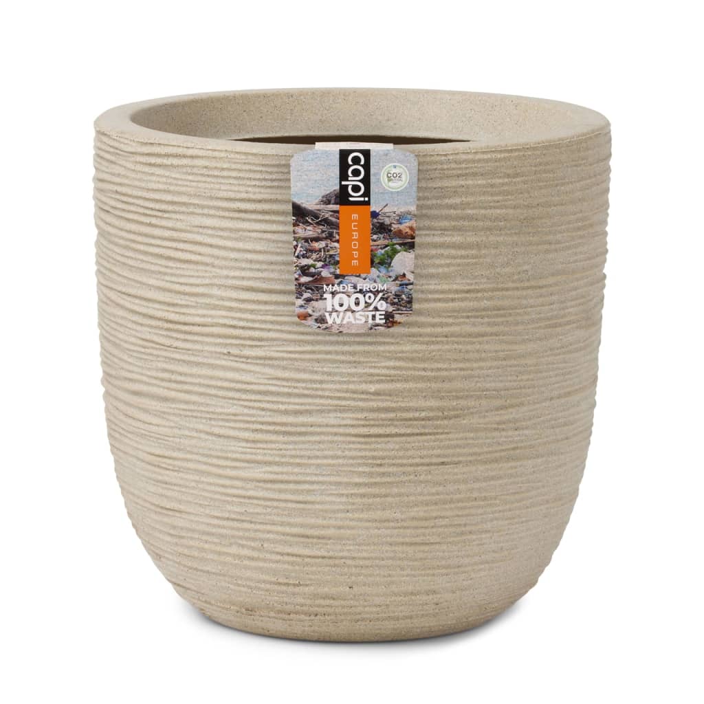 Capi Capi Gebläsetopf gewaschener Rippe 35x34 cm Terrazzo Beige