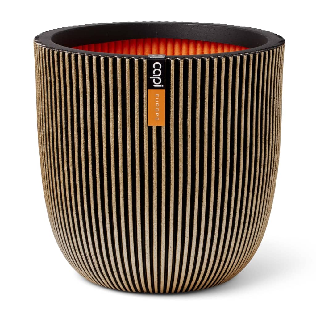 Capi Pflanzkübel 35x34 cm schwarz und goldfarben