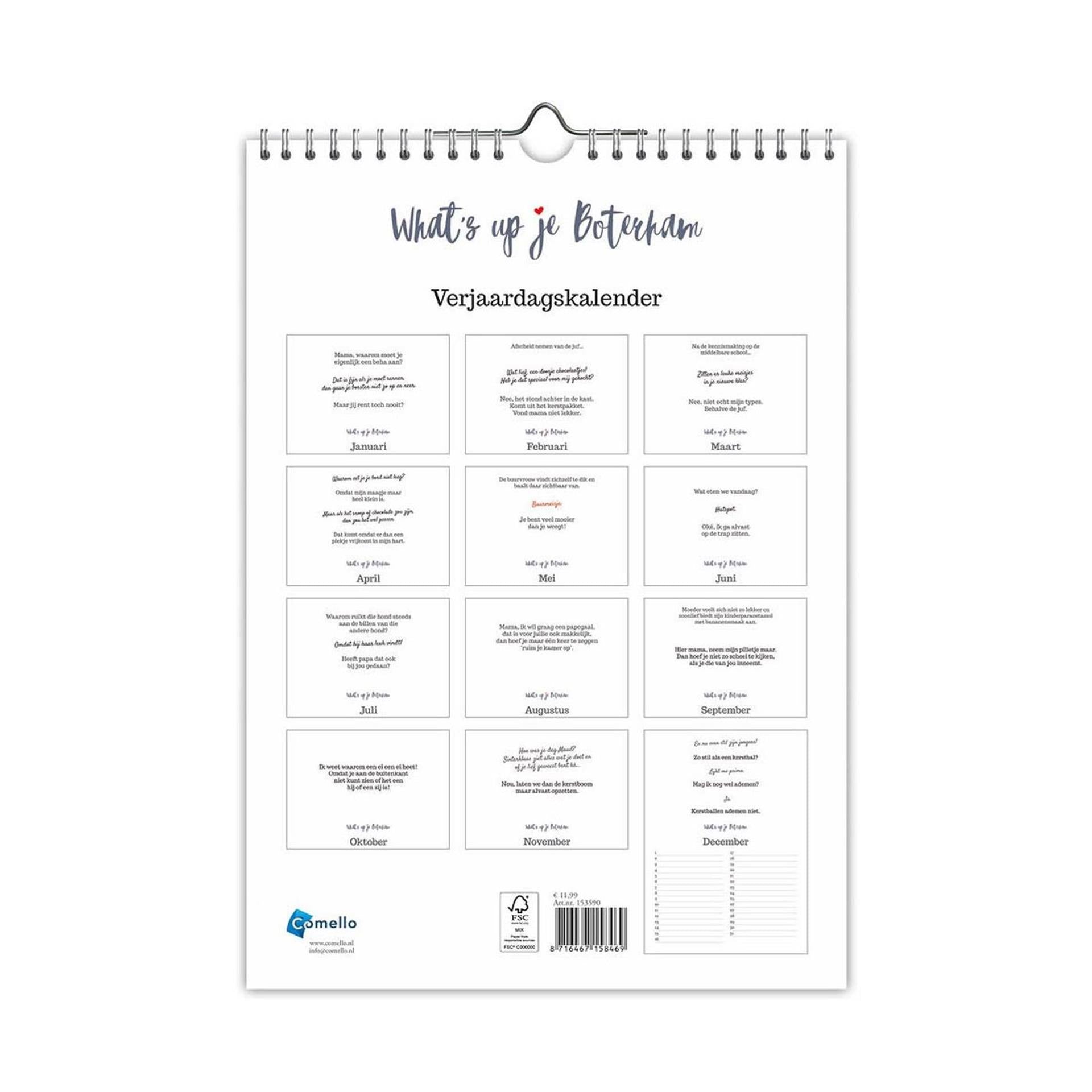 Comello verjaardagskalender whats up je boterham