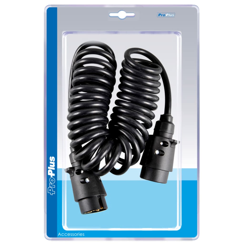 ProPlus Spiralkabel mit 2x7-poligem Stecker, 3 m
