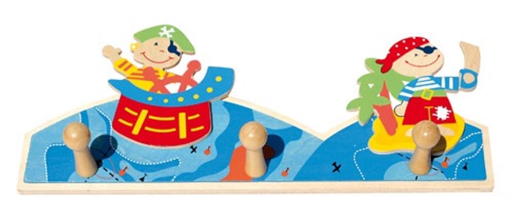 Einfach für Kinder: Holzgarderobe Piratenmotiv