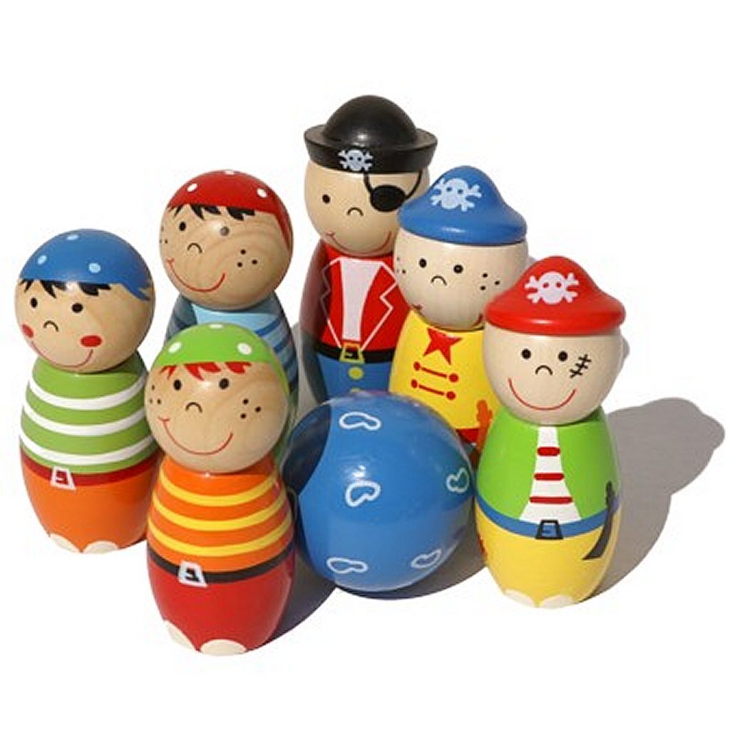 Simply For Kids 22107 Holzkegelspiel Piraten