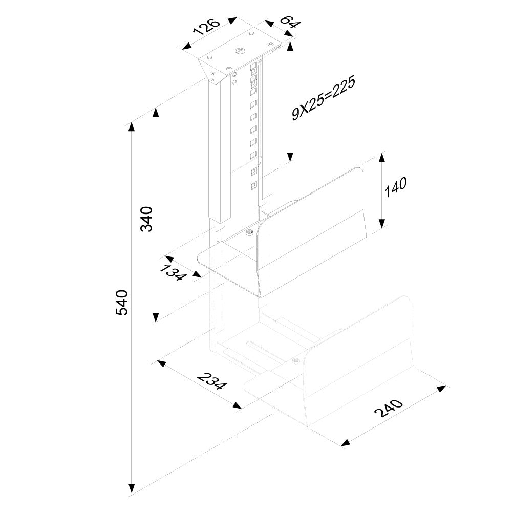 Neomounts Newstar CPU-D200 Schwarze PC-Tischhalterung