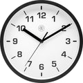 NeXtime nx-7321zw Wanduhr, Durchmesser 20 cm, Kunststoff, schwarz, weißes Zifferblatt