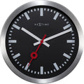 NeXtime ne-3998stzw Wanduhr #039;station #039;oslash;19 cm, gebürstetes Aluminium schwarz