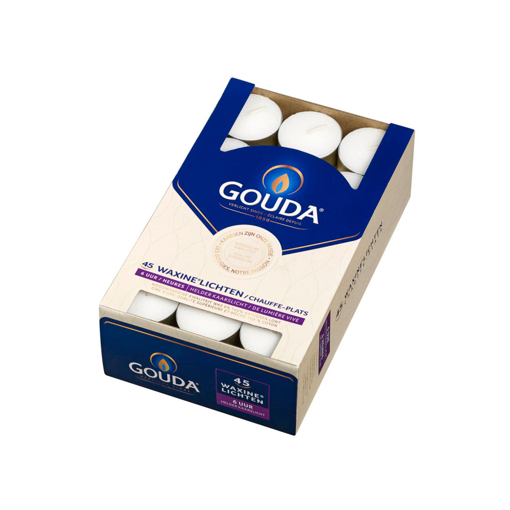 Gouda waxinelicht 6 uur in doos 45 stuks