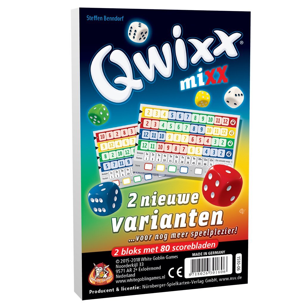 White goblin games qwixx mixx dobbelspel (nederlands, uitbreiding, 2 - 5 spelers, 15 minuten, vanaf 8 jaar)