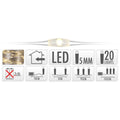 Sia Silberdraht, batteriebetriebene Weihnachtsbeleuchtung, 95 cm, 20 LED Lichter