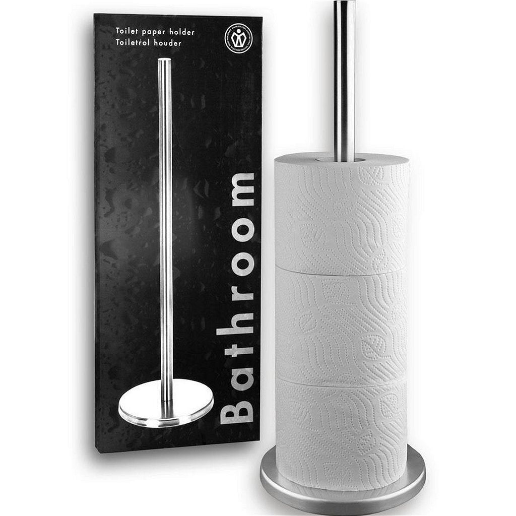 Einfacher, stehender Toilettenpapierhalter aus Edelstahl, 45 cm