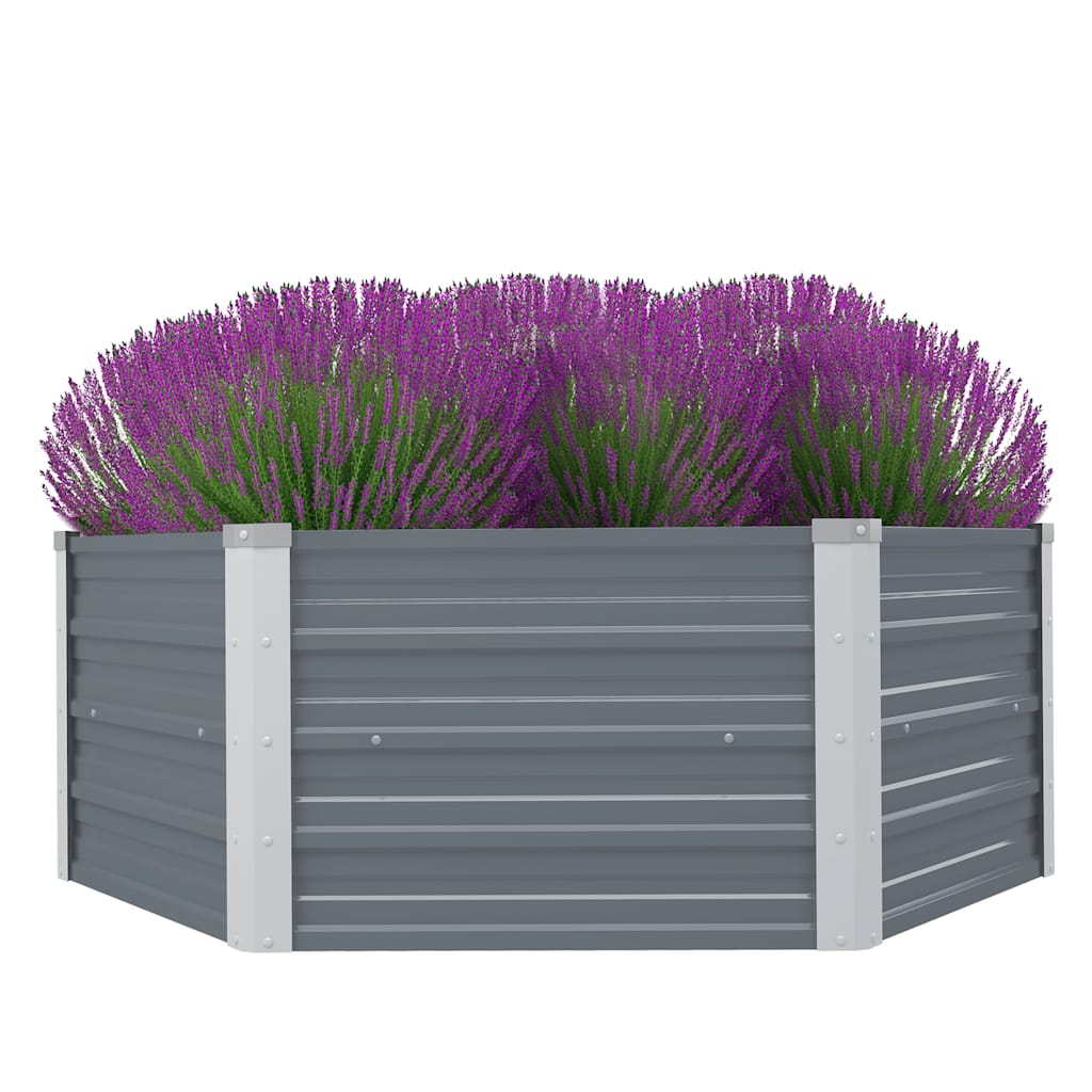 VIDAXL -Planzer erhöht 129 x 129 x 46 cm verzinkt Stahlgrau grau