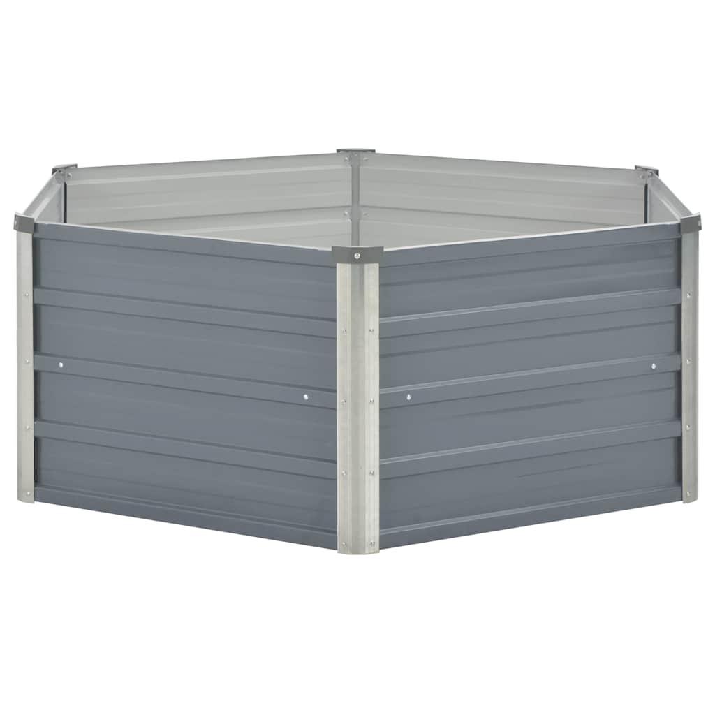 Vidaxl plantenbak verhoogd 129x129x45 cm gegalvaniseerd staal grijs