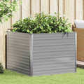 Vidaxl plantenbak verhoogd 100x100x77 cm gegalvaniseerd staal grijs