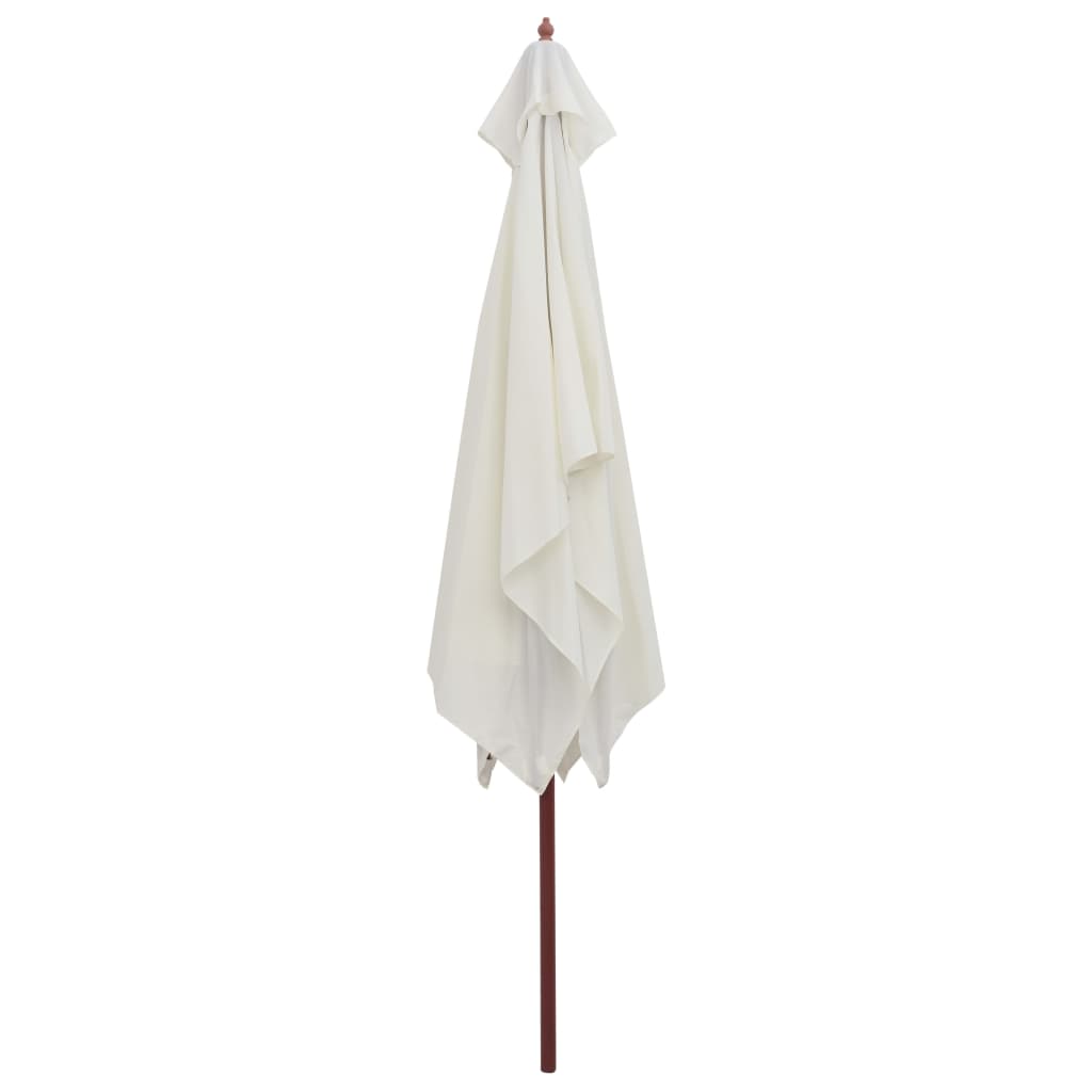VidaXL Sonnenschirm mit Holzstange 200x300 cm Cremeweiß