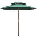 VidaXL Doppeldecker-Sonnenschirm 270x270 cm Holzstange Grün