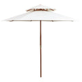 Vidaxl dubbeldekker parasol 270x270 cm houten paal crèmewit
