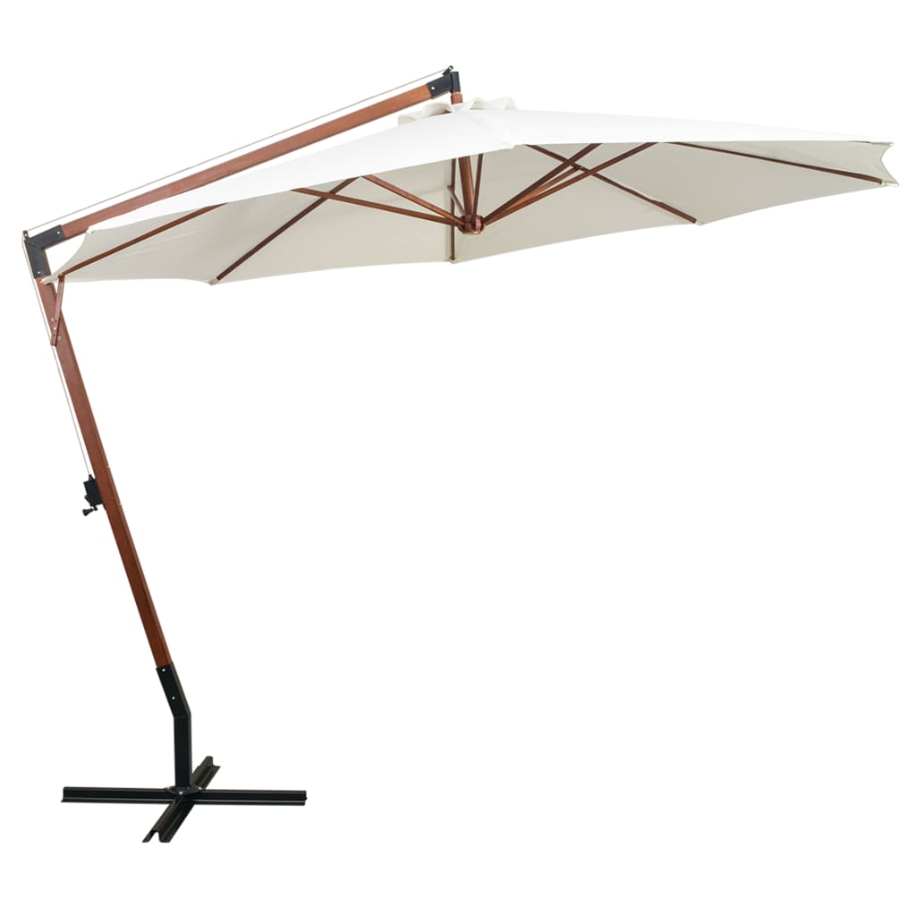 Vidaxl Sonnenschirm mit Holzstange 350 cm weiß