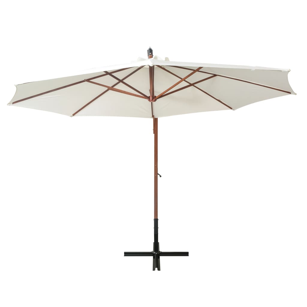 Vidaxl Sonnenschirm mit Holzstange 350 cm weiß