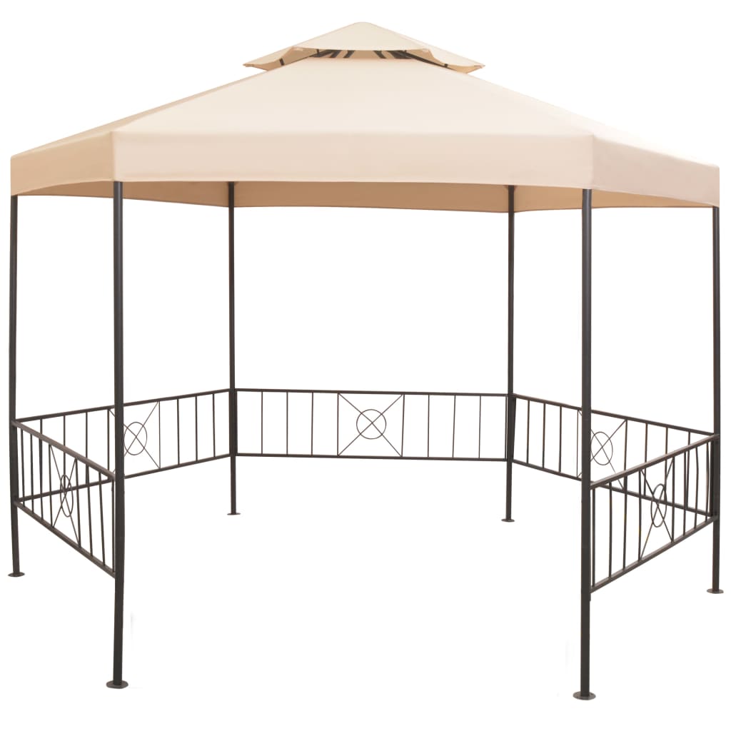 VidaXL Gartenschuppen 323x265 cm sechseckig beige