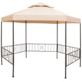 VidaXL Gartenschuppen 323x265 cm sechseckig beige