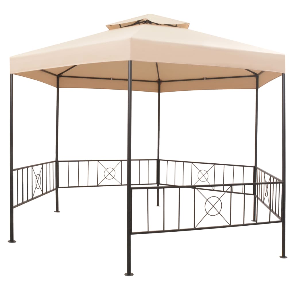 VidaXL Gartenschuppen 323x265 cm sechseckig beige