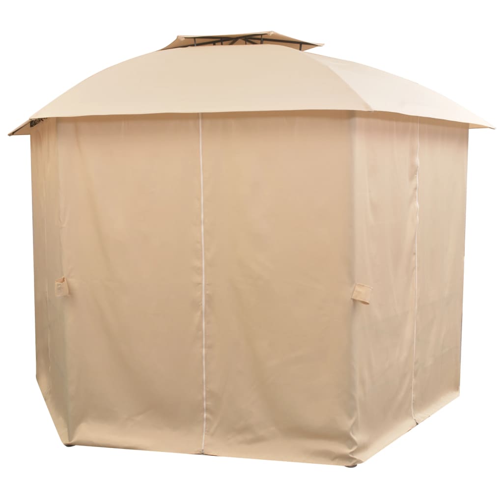 vidaXL Gartenpavillon mit Vorhängen sechseckig 360x265 cm