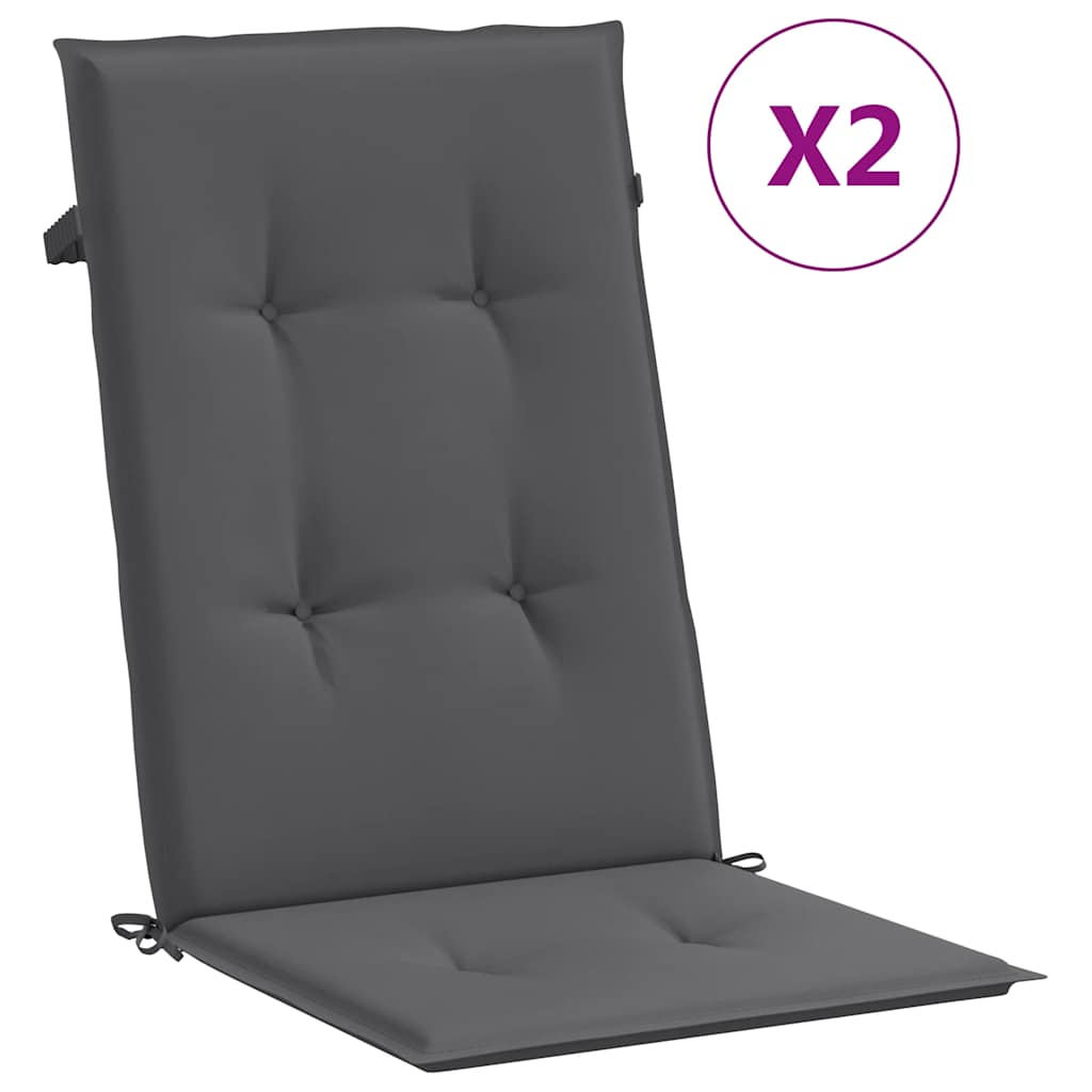 Vidaxl tuinstoelkussens rugleuning 2 st 120x50x2 cm stof antraciet
